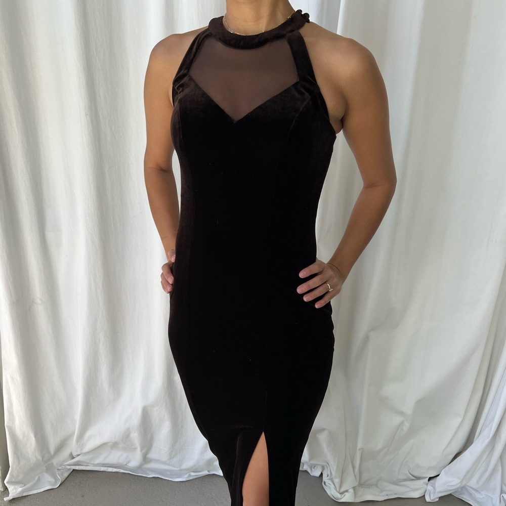 Vintage Faviana New York Velvet Halter Dress